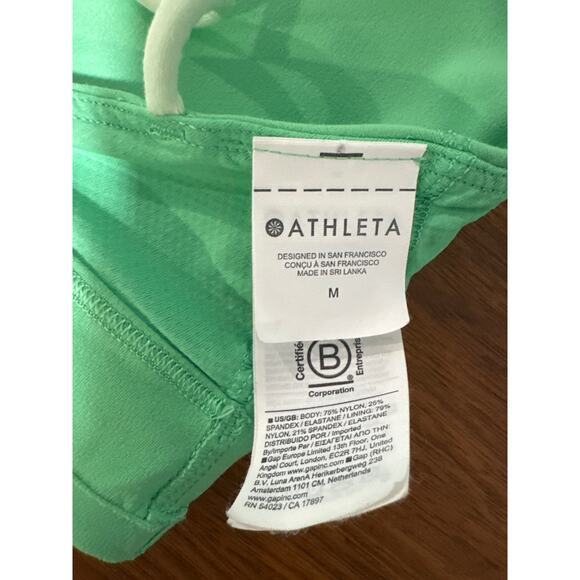 Athleta Green Strappy Sports Bra Size M - Picture 3 of 5
